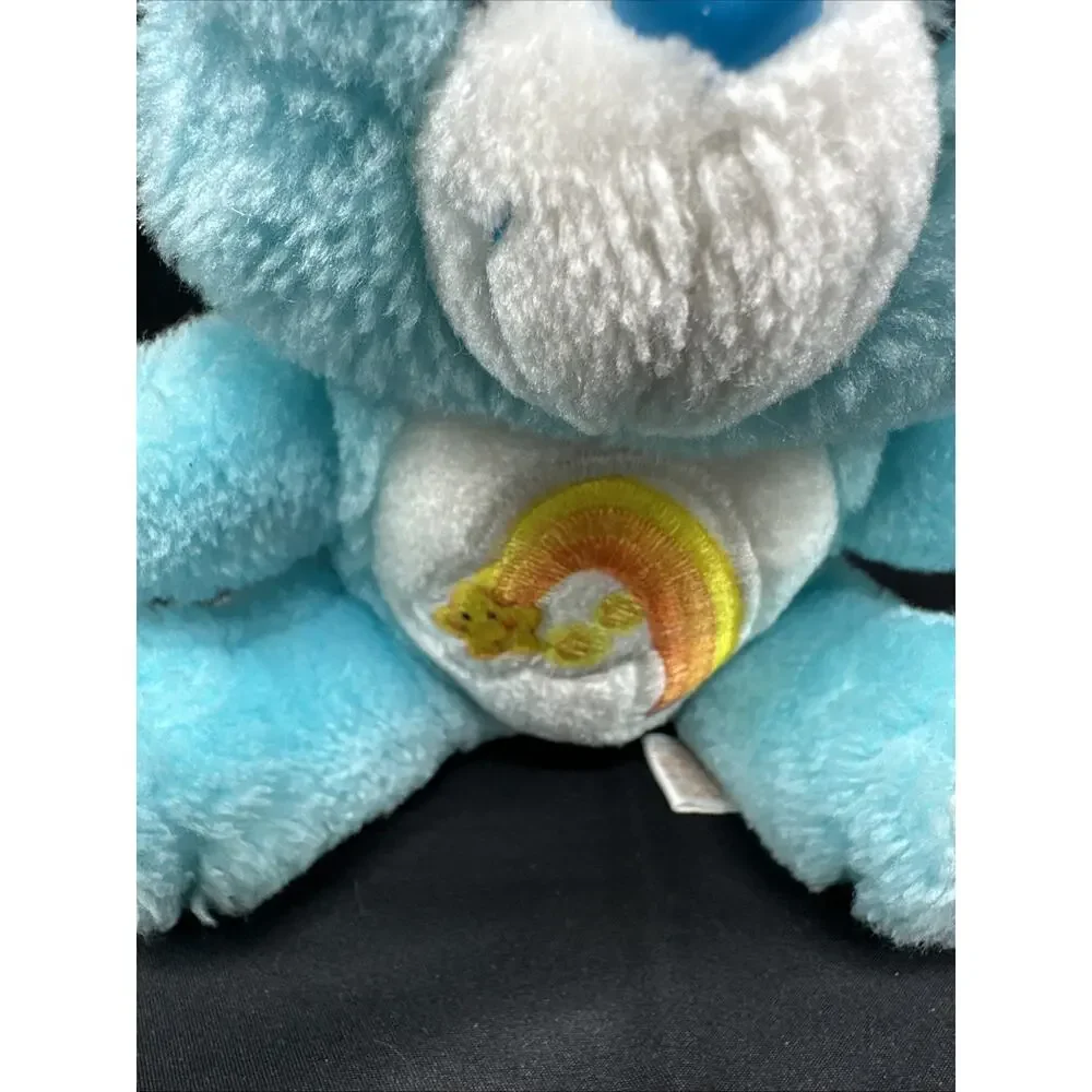 Vintage Kenner Care Bears Wish Bear 6” Blue Teal Stars Plush Stuffed Animal